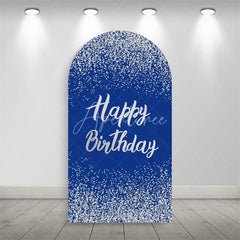 Aperturee - Aperturee Elegant Happy Birthday Arch Backdrop Sparkling Glitter Dust Party Celebration Background