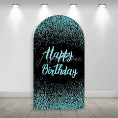 Aperturee - Aperturee Elegant Happy Birthday Arch Backdrop Sparkling Glitter Dust Party Celebration Background