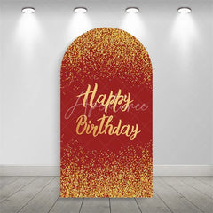 Aperturee - Aperturee Elegant Happy Birthday Arch Backdrop Sparkling Glitter Dust Party Celebration Background