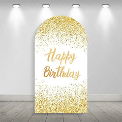 Aperturee - Aperturee Elegant Happy Birthday Arch Backdrop Sparkling Glitter Dust Party Celebration Background