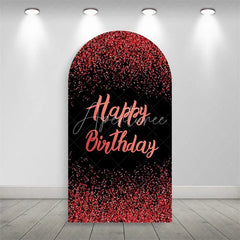 Aperturee - Aperturee Elegant Happy Birthday Arch Backdrop Sparkling Glitter Dust Party Celebration Background