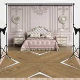 Aperturee - Aperturee Elegant Headboard Sweet Wooden Rug Combo Set Backdrop