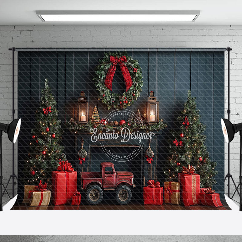 Aperturee - Aperturee Elegant Indoor Decorated Christmas Vibe Backdrop
