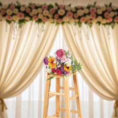 Aperturee - Aperturee Elegant Lighted Floral Window Accent Wedding Backdrop