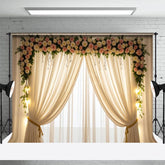 Aperturee - Aperturee Elegant Lighted Floral Window Accent Wedding Backdrop