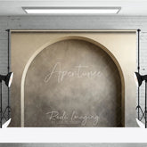 Aperturee - Aperturee Elegant Neutral Beige Arch Photography Backdrop Modern Textured Wall Studio Prop for Portraits