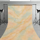 Aperturee - Aperturee Elegant Pastel Watercolor Sweep Backdrop with Golden Veins Abstract Marble Texture for Artistic Photography