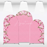 Aperturee - Aperturee Elegant Pink Rose Floral Arch Backdrop for Wedding Romantic Flower Wall Decor Bridal Shower or Birthday Party