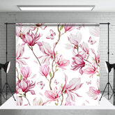 Aperturee - Aperturee Elegant Pink White Floral Fine Art Photo Backdrop