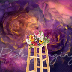 Aperturee - Aperturee Elegant Purple Abstract Floral Fine Art Backdrop