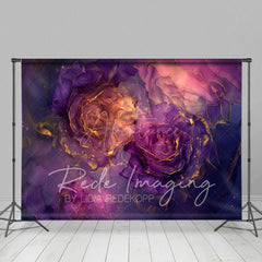 Aperturee - Aperturee Elegant Purple Abstract Floral Fine Art Backdrop
