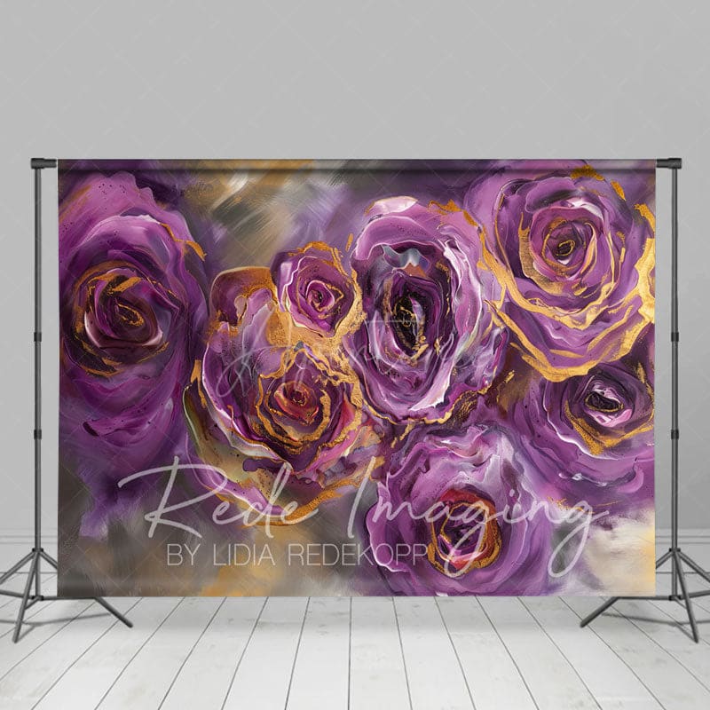 Aperturee - Aperturee Elegant Purple Abstract Rose Fine Art Photo Backdrop