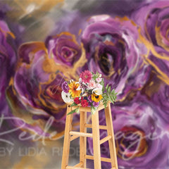 Aperturee - Aperturee Elegant Purple Abstract Rose Fine Art Photo Backdrop