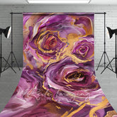 Aperturee - Aperturee Elegant Purple Abstract Rose Fine Art Sweep Backdrop