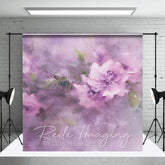 Aperturee - Aperturee Elegant Purple Florals Leaves Photography Backdrop