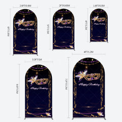 Aperturee - Aperturee Elegant Purple Mask Birthday Masquerade Arch Backdrop