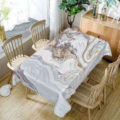 Aperturee - Aperturee Elegant Purple Ripple Rectangle Tablecloth with Gradient Effect for Modern and Abstract Dining Decor