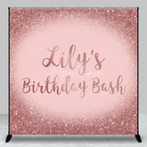 Aperturee - Aperturee Elegant Rose Gold Glitter Pink Custom Birthday Backdrop Personalized Party Bash Decor