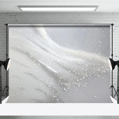 Aperturee - Aperturee Elegant Silver White Glitter Abstract Photography Backdrop Modern Studio Photo Background Decor for Portraits