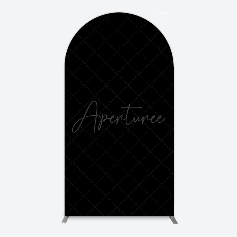 Aperturee - Aperturee Elegant Solid Color Black Theme Party Arch Backdrop