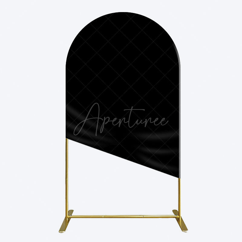 Aperturee - Aperturee Elegant Solid Color Black Theme Party Arch Backdrop