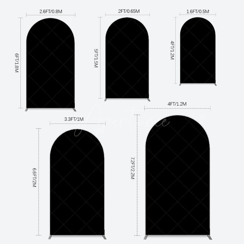 Aperturee - Aperturee Elegant Solid Color Black Theme Party Arch Backdrop