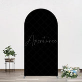 Aperturee - Aperturee Elegant Solid Color Black Theme Party Arch Backdrop