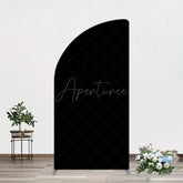 Aperturee - Aperturee Elegant Solid Color Black Theme Party Half Moon Arch Backdrop