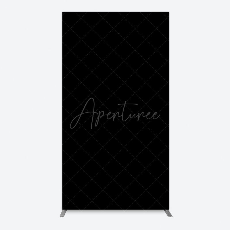 Aperturee - Aperturee Elegant Solid Color Black Theme Party Rectangle Backdrop