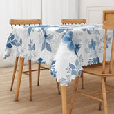 Aperturee - Aperturee Elegant Spring Tablecloth with Floral Patterns for Wedding Bridal Shower or Formal Garden Party