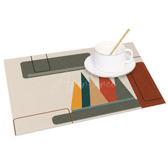 Aperturee - Aperturee Elegant Sweet Geometry Pattern Set of 4 Placemats