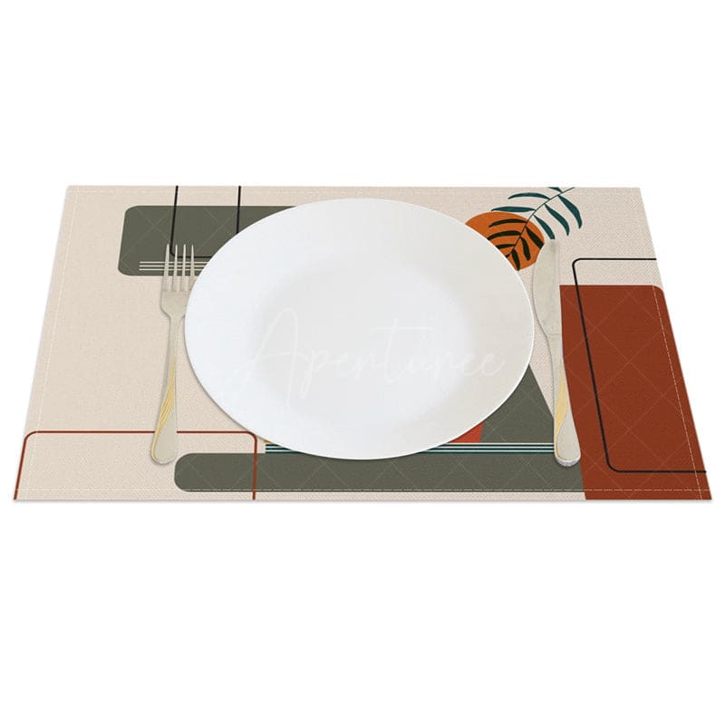 Aperturee - Aperturee Elegant Sweet Geometry Pattern Set of 4 Placemats