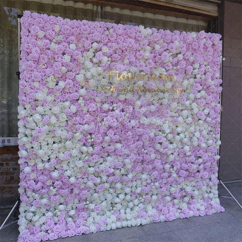 Aperturee - Aperturee Elegant White Purple Floral Bridal Shower Backdrop