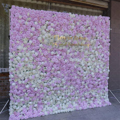 Aperturee - Aperturee Elegant White Purple Floral Bridal Shower Backdrop