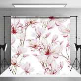 Aperturee - Aperturee Elegant White Red Floral Fine Art Photo Backdrop