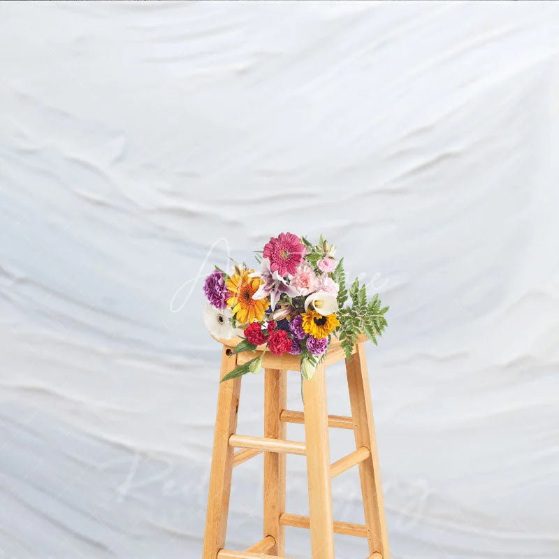 Aperturee - Aperturee Elegant White Textured Abstract Photography Backdrop Modern Artistic Brush Stroke Design for Studio Photoshoots