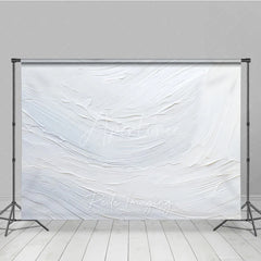 Aperturee - Aperturee Elegant White Textured Abstract Photography Backdrop Modern Artistic Brush Stroke Design for Studio Photoshoots