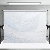 Aperturee - Aperturee Elegant White Textured Abstract Photography Backdrop Modern Artistic Brush Stroke Design for Studio Photoshoots