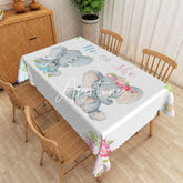 Aperturee - Aperturee Elephant Gender Reveal Rectangular Tablecloth