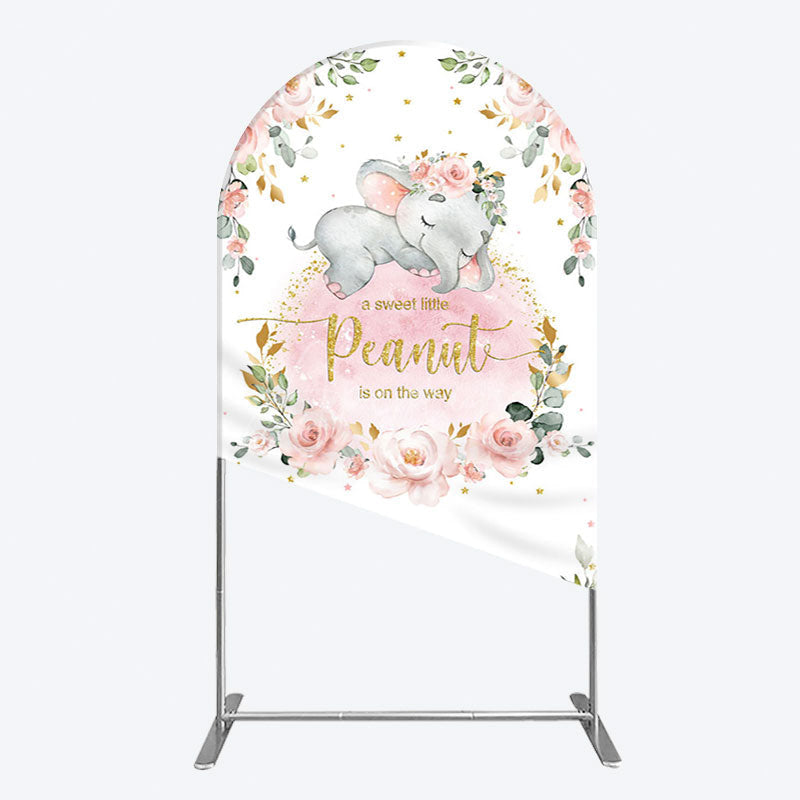 Aperturee - Aperturee Elephant Little Peanut Baby Shower Arch Backdrop