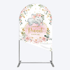 Aperturee - Aperturee Elephant Little Peanut Baby Shower Arch Backdrop