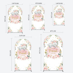 Aperturee - Aperturee Elephant Little Peanut Baby Shower Arch Backdrop