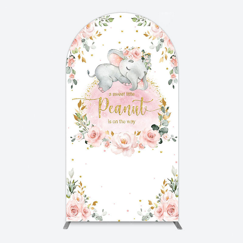 Aperturee - Aperturee Elephant Little Peanut Baby Shower Arch Backdrop