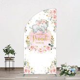 Aperturee - Aperturee Elephant Little Peanut Baby Shower Half Moon Arch Backdrop