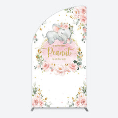 Aperturee - Aperturee Elephant Little Peanut Baby Shower Half Moon Arch Backdrop