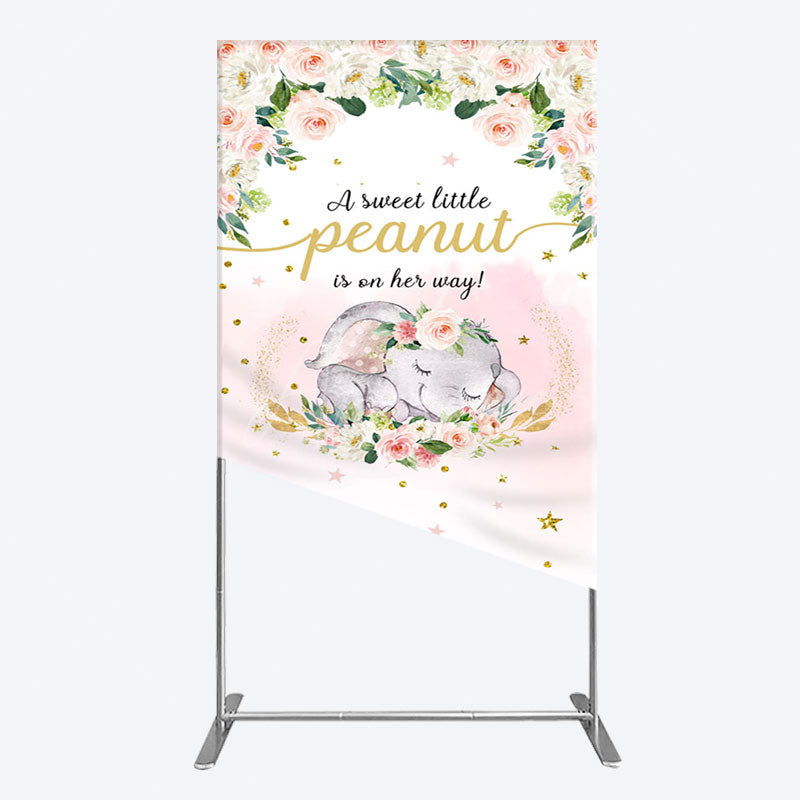 Aperturee - Aperturee Elephant Sweet Peanut Is On Her Way Rectangle Backdrop