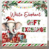 Aperturee - Aperturee Elephant Xmas Gift Exchange Tension Fabric Backdrop
