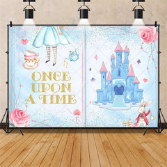 Aperturee - Aperturee Enchanted Fairy Tale Once Upon a Time Backdrop Castle Princess Birthday Party Decor Whimsical Photo Background
