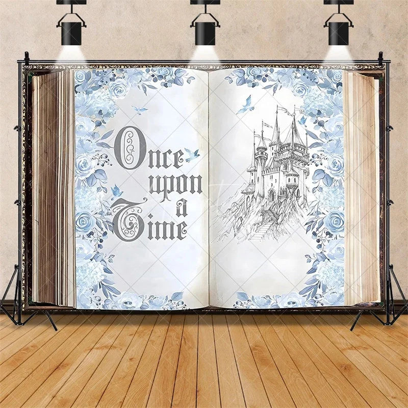 Aperturee - Aperturee Enchanted Fairy Tale Once Upon a Time Backdrop Castle Princess Birthday Party Decor Whimsical Photo Background