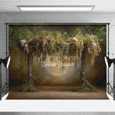 Aperturee - Aperturee Enchanted Forest Arch Backdrop Magical Woodland Trees Photo Prop Fairy Tale Garden for Wedding or Party